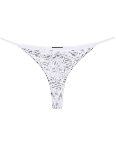 DSquared² Bragas de bikini con detalles de cristal - Blanco