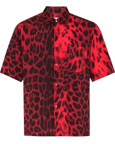 Aries Overhemd Met Luipaardprint - Rood