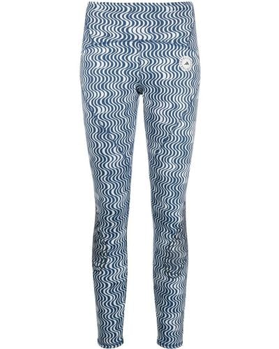 adidas By Stella McCartney Leggings mit grafischem Print - Blau