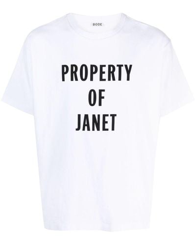 Bode Janet Cotton T-shirt - Blue