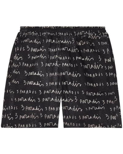 3.PARADIS Logo-print Poplin Shorts - Black