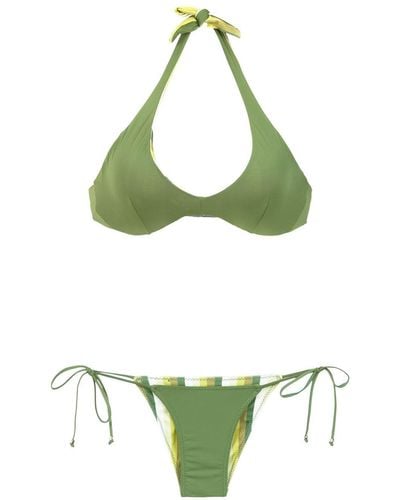 Amir Slama Bikini con diseño reversible - Verde