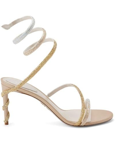 Rene Caovilla Margot Crystal-embellished Sandals - Metallic