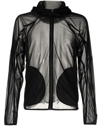 Post Archive Faction PAF Transparent-design Hooded Jacket - Black