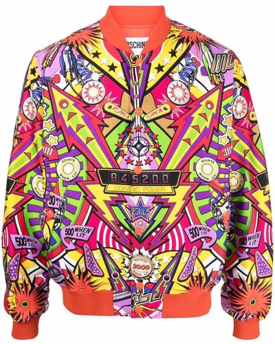 Moschino Bomberjack Met Print - Rood