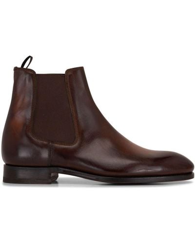 Bontoni Cavaliere Almond-toe Leather Boots - Brown