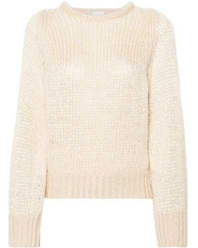 Forte Forte Roll-neck Open-knit Sweater - Natural