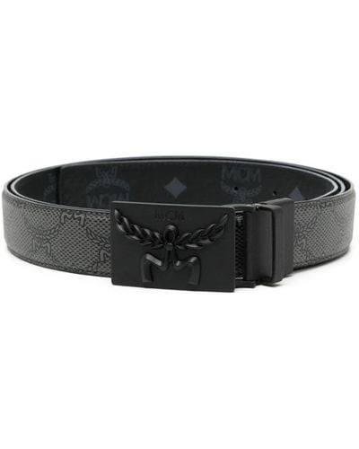 MCM Himmel Reversible Leather Belt - Black