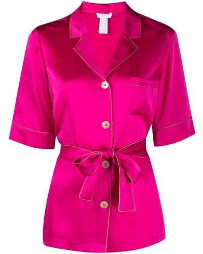Eres Rosy Tied-waist Silk Shirt - Pink