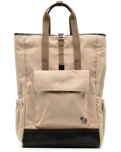 PS by Paul Smith Embroidered Canvas Backpack - Natural