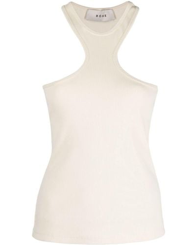 Rohe Racer-front Ribbed Tank Top - Natural