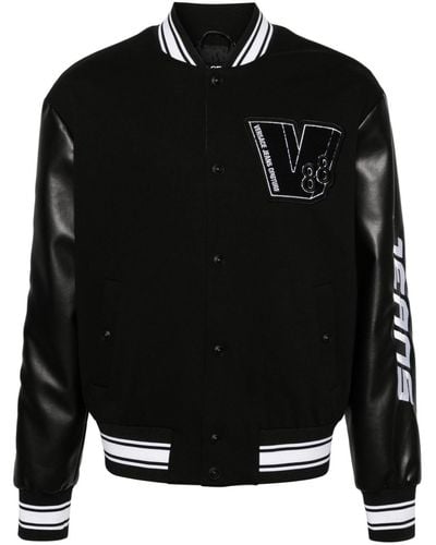 Versace Jeans Couture Veste bomber en coton à patch logo - Noir