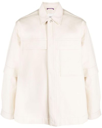 OAMC Short-sleeve Overlay Cotton Shirt Jacket - Natural