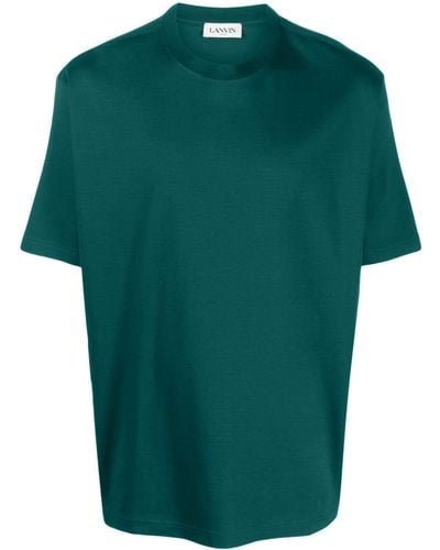 Lanvin Logo-embroidered Cotton T-shirt - Green