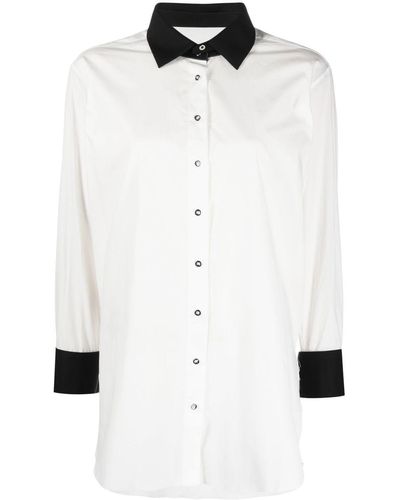 Marques'Almeida Camisa a dos tonos - Blanco