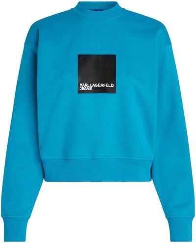 Karl Lagerfeld Sweater Met Logopatch - Blauw