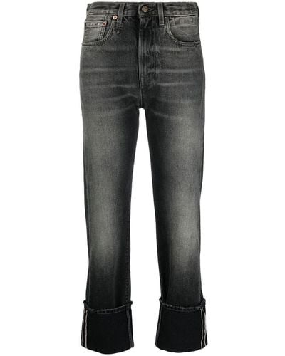 R13 Ausgeblichene Straight-Leg-Jeans - Grau