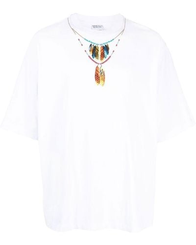 Marcelo Burlon T-shirt à imprimé collier - Blanc