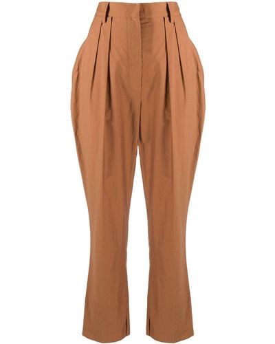 Nanushka Reya Cropped Pants - Brown