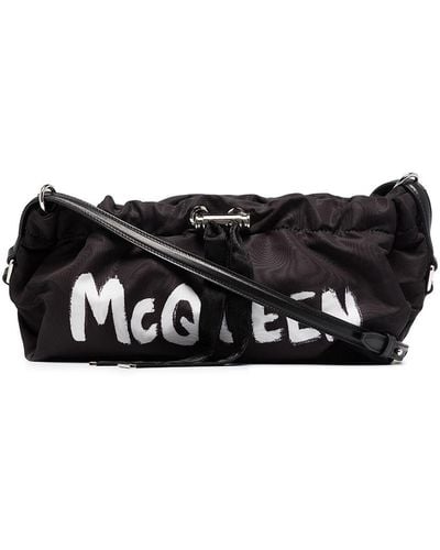 Alexander McQueen Bandolera Bundle mini con cordones - Negro