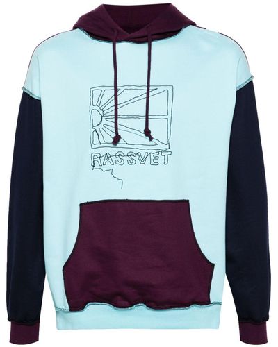 Rassvet (PACCBET) Logo-embroidered cotton hoodie - Blau
