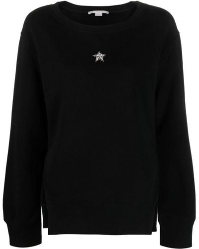 Stella McCartney Crystal-embellished Cotton Sweatshirt - Black