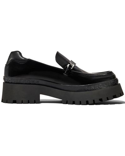 Marc Jacobs The Loafer Leather Platform Loafers - Black