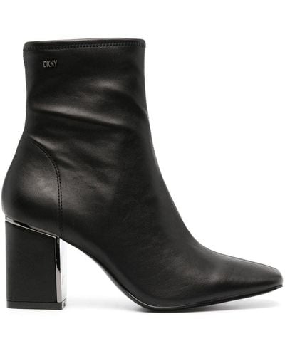 DKNY Logo-plaque Ankle Boots - Black
