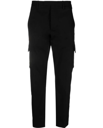 Neil Barrett Cargo-pocket Cotton-blend Straight-leg Trousers - Black