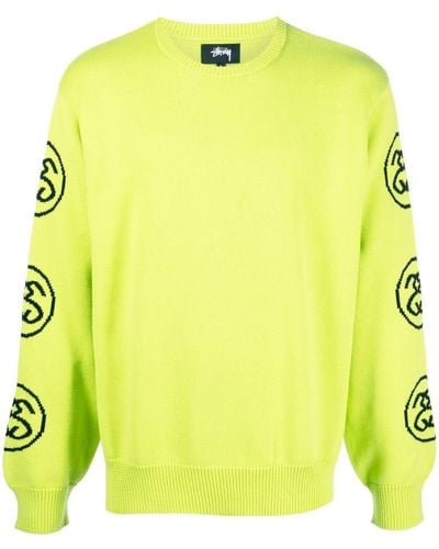 Stussy Sweatshirt mit Rundhalsausschnitt - Gelb
