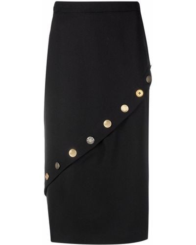 Alexander McQueen Midi-rok Met Knopen - Zwart