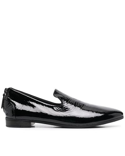 Marsèll Pointed Toe Rear Zip Loafers - Black
