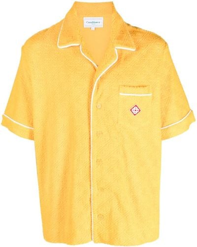 Casablancabrand Overhemd Met Logopatch - Geel