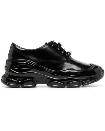 Simone Rocha Low Trek Leather Oxford Shoes - Black