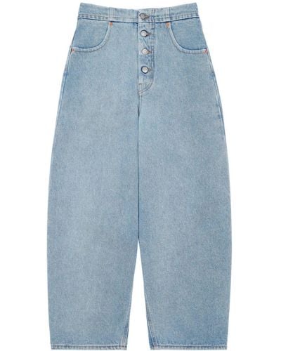MM6 by Maison Martin Margiela Mid-rise Cropped Jeans - Blue