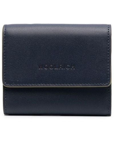 Woolrich Small Tri-fold Leather Wallet - Blue