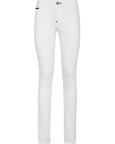Philipp Plein Logo-plaque Skinny-cut Jeans - White