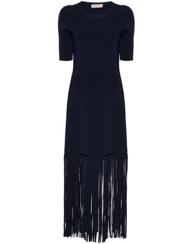 Twin Set Fringe-detail Dress - Blue