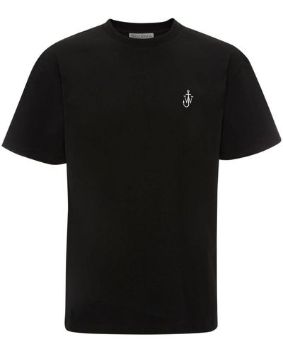 JW Anderson T-Shirt mit Logo-Stickerei - Schwarz