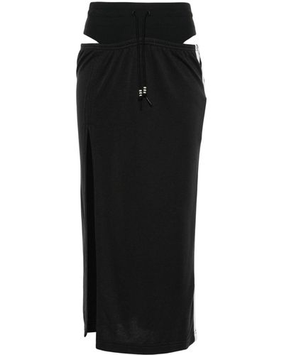 adidas Striped Jersey Midi Skirt - Black