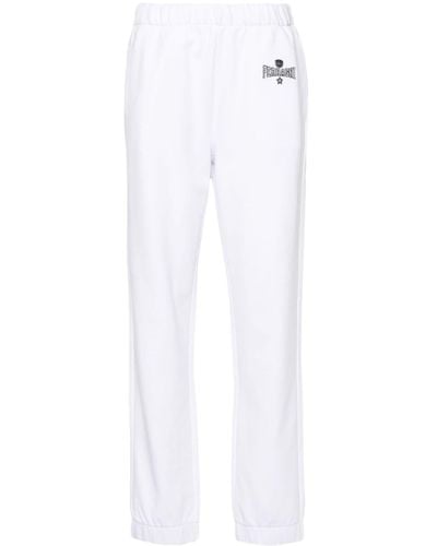 Chiara Ferragni Pantalon de jogging en coton à logo brodé - Blanc