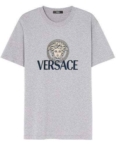 Versace T-shirt Met Logoprint - Grijs