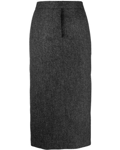 Thom Browne Concealed-front Fastening Midi Skirt - Black