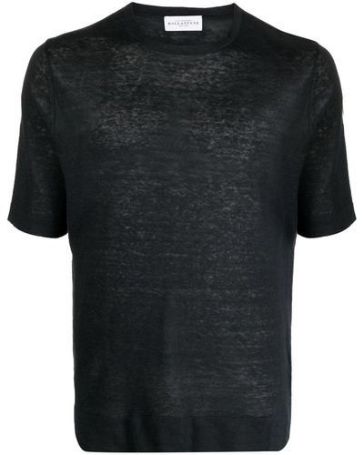 Ballantyne T-Shirt aus Leinen - Schwarz