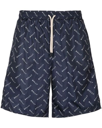 Bally Pantalones cortos de chándal con logo - Azul