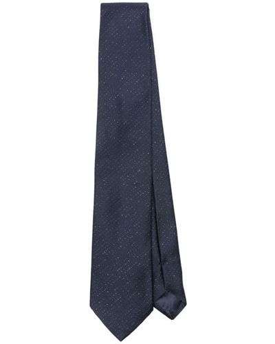 Emporio Armani Seidengemisch-Krawatte mit Glitter-Detail - Blau