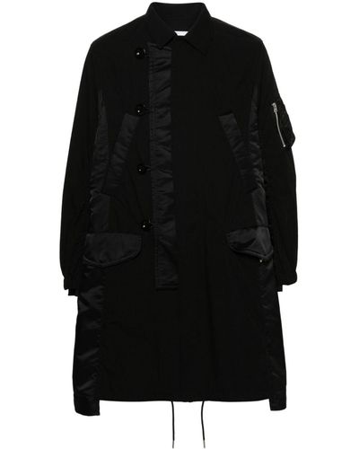 Sacai Panelled Military Coat - Black