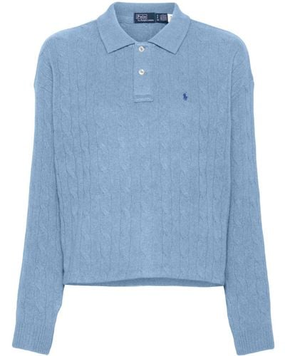 Polo Ralph Lauren Cable Knit Cashmere Sweater - Blue