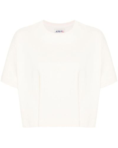 Autry Logo-debossed cotton T-shirt - Weiß