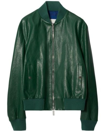 Burberry Leren Bomberjack - Groen